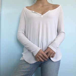 White long sleeve top